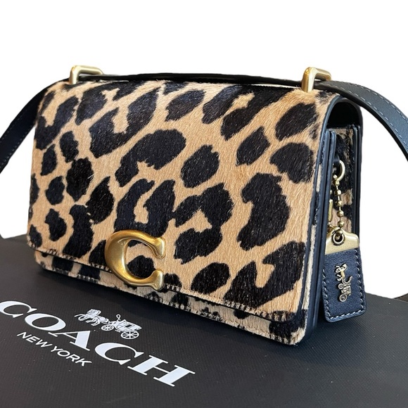 🔥Coach Bandit Shoulder Bag With Leopard Print Haircalf - Picture 1 of 13